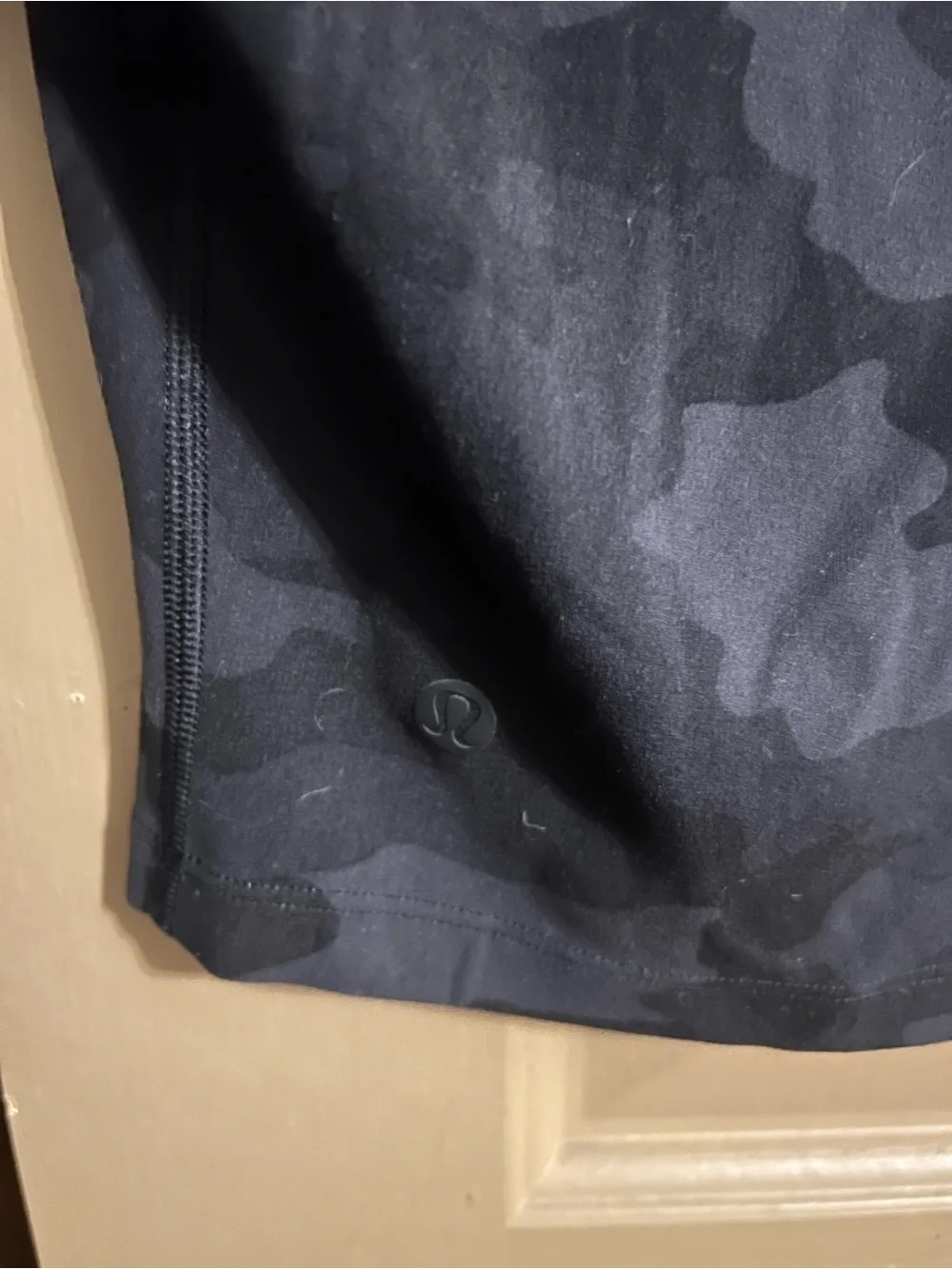 Women's Black Lululemon Camo Long-Sleeve Mock Neck Top